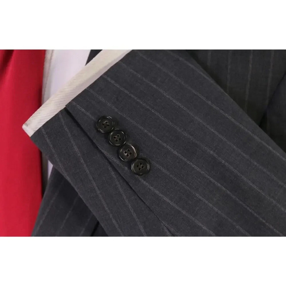 Brooks Brothers Madison BrooksCool Full Canvas Gray Striped 2-Btn Wool Suit 43R - Picture 6 of 16